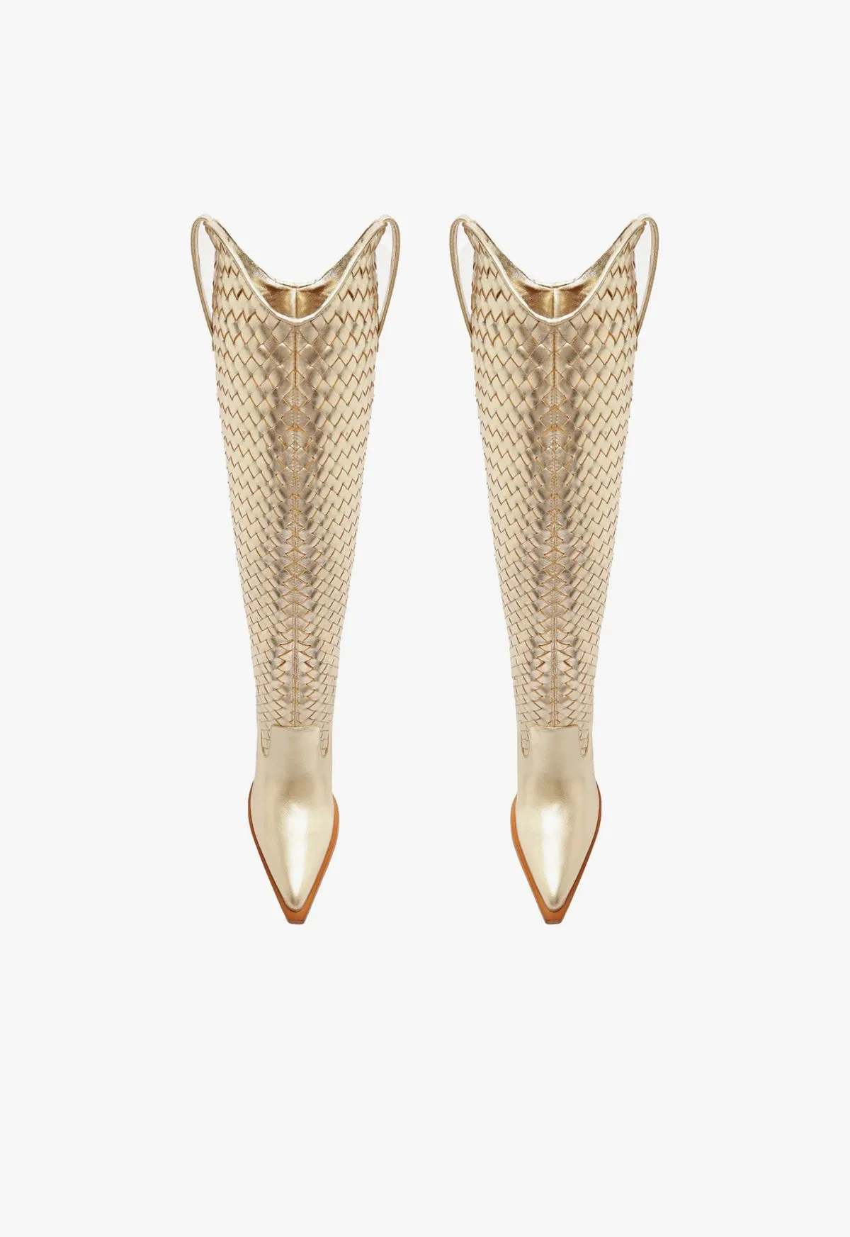 Ella Woven Metallic Leather Boot
