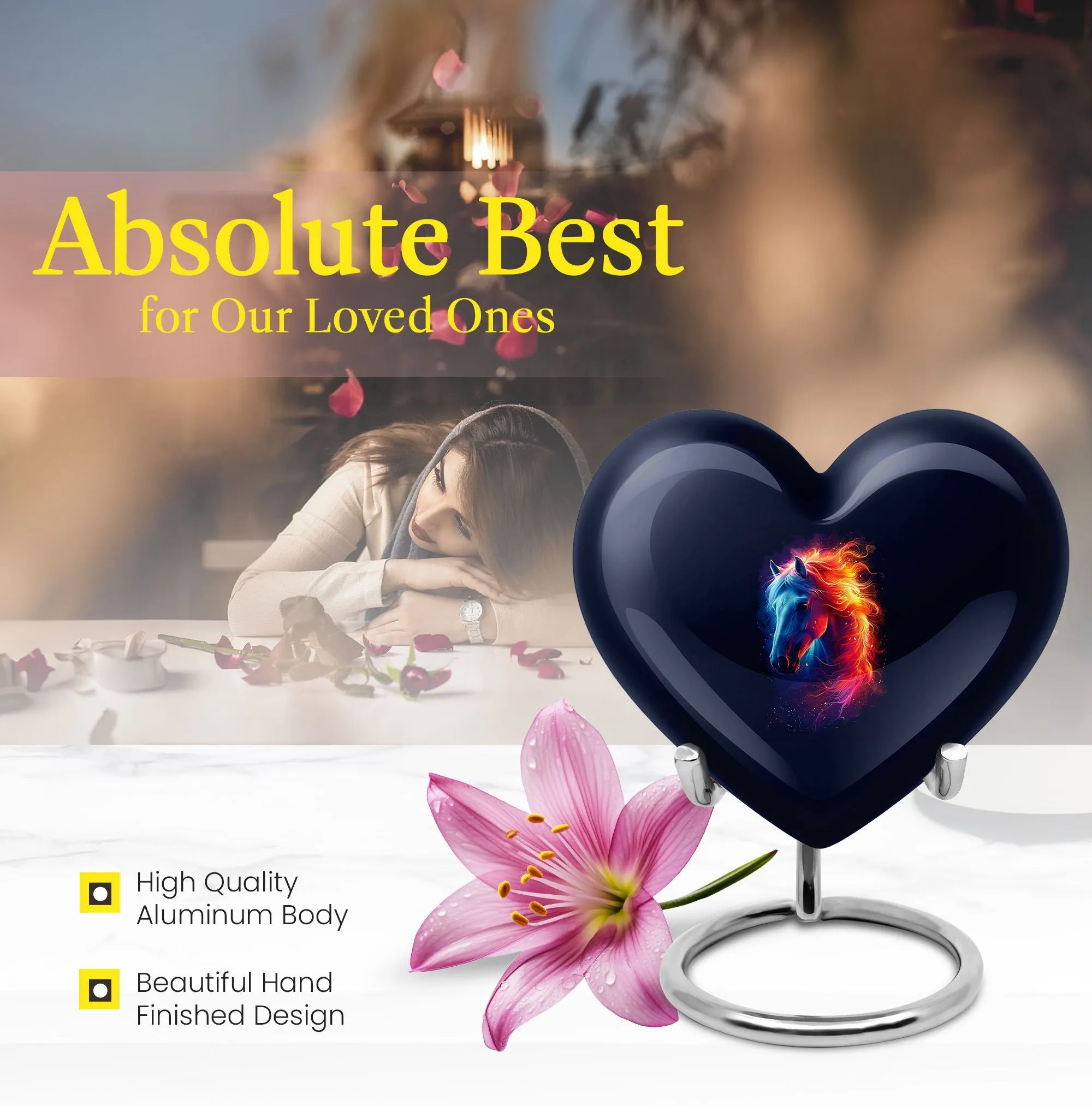 Heart Cremation Urn for Humans - Personalized Burial