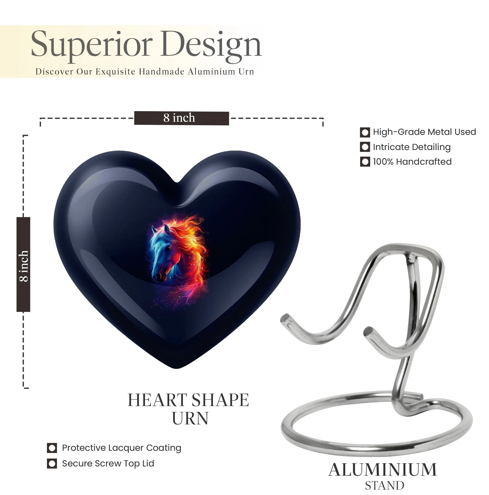 Heart Cremation Urn for Humans - Personalized Burial