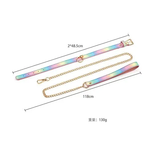 Hello Sexy - Hot Bitch Collar and Leash (Iridescent)