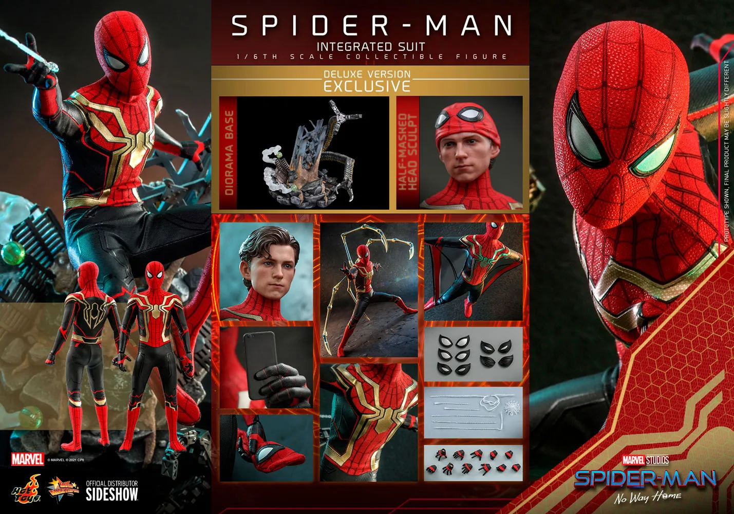 Hot Toys Movie Masterpiece 1/6 Scale Figure - Spider-Man (Integrated Suit) Deluxe Version - Spider-Man: No Way Home