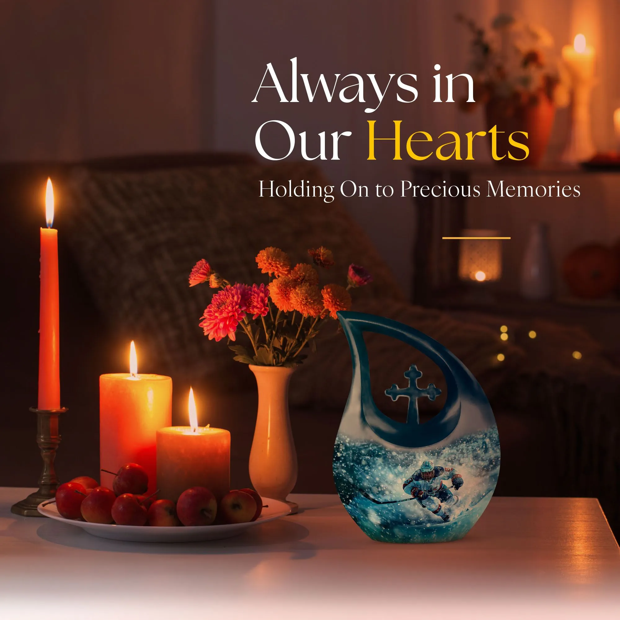 Ice Hockey Memorial Urn: Cremation Urn For Human Ashes