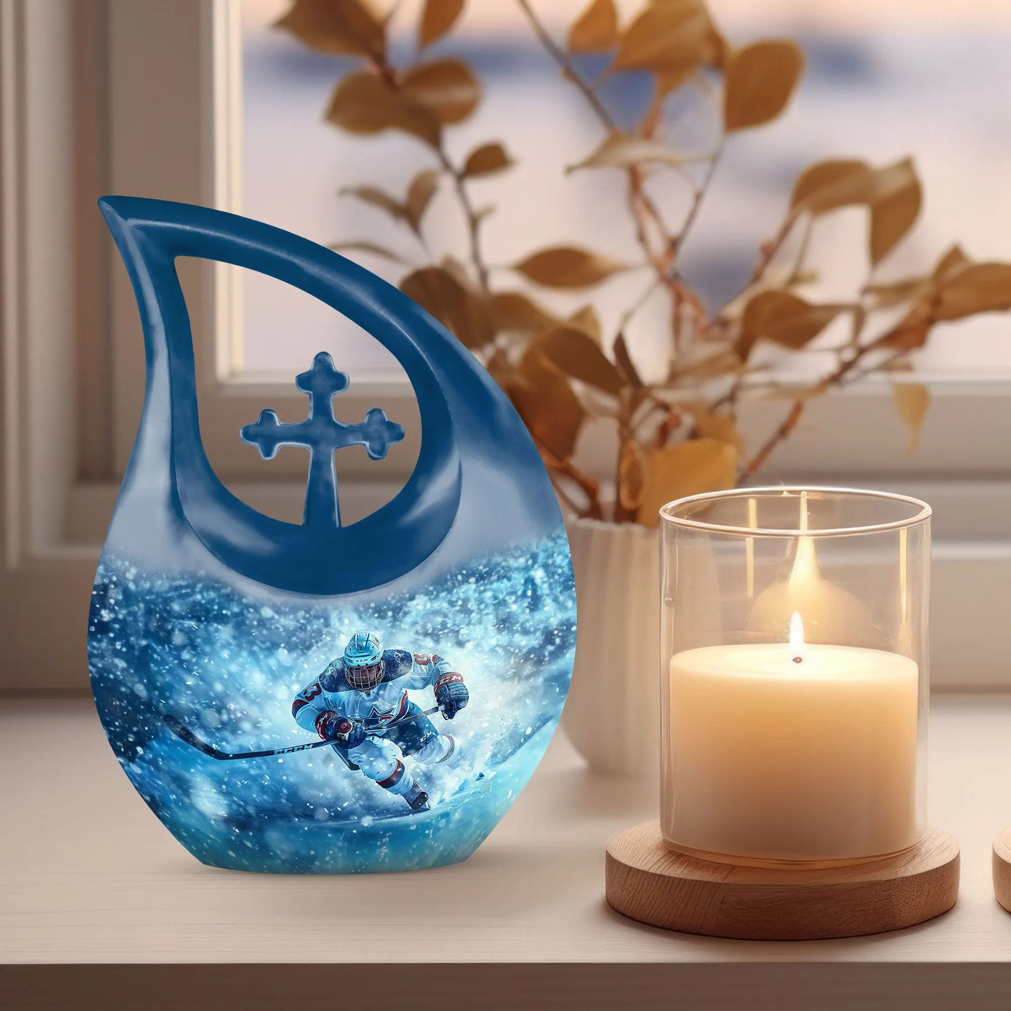 Ice Hockey Memorial Urn: Cremation Urn For Human Ashes
