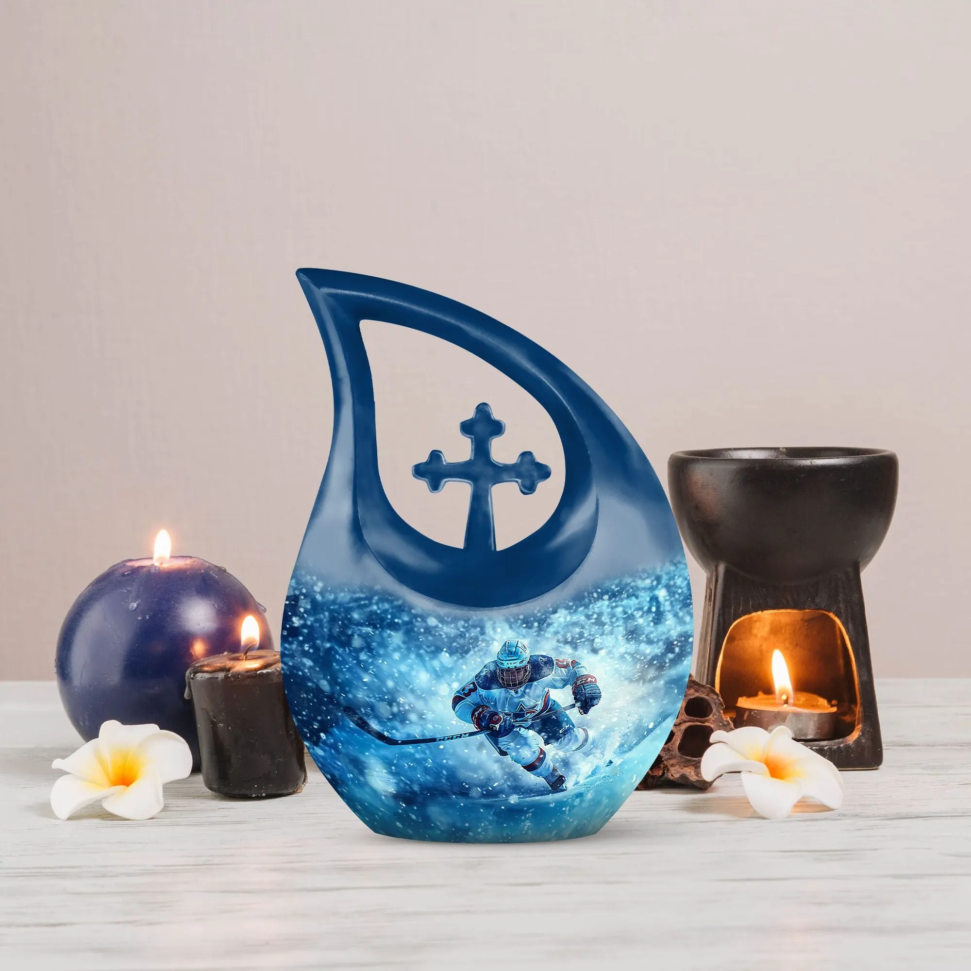 Ice Hockey Memorial Urn: Cremation Urn For Human Ashes