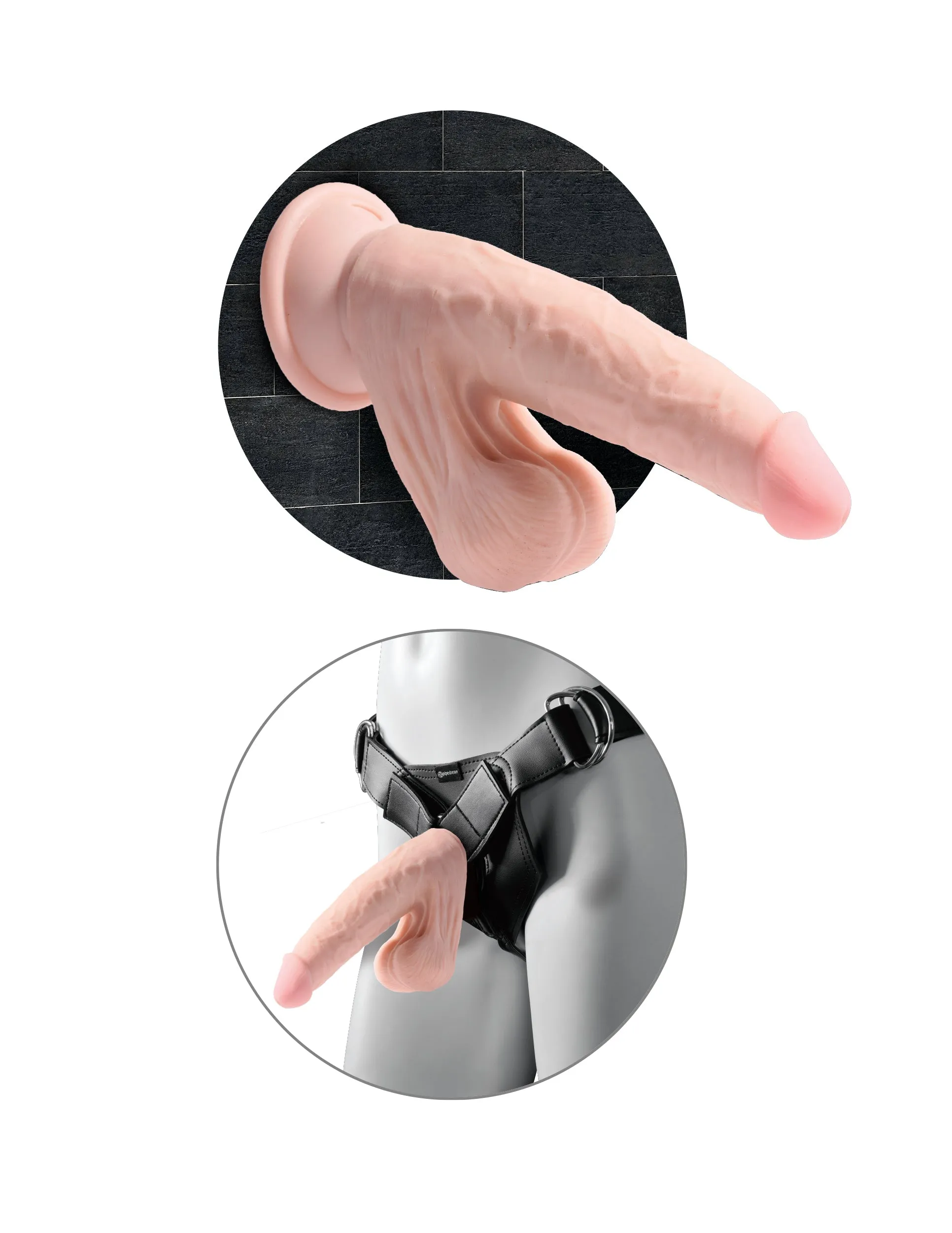 King Cock Plus 7 Triple Density Cock With Swinging Balls