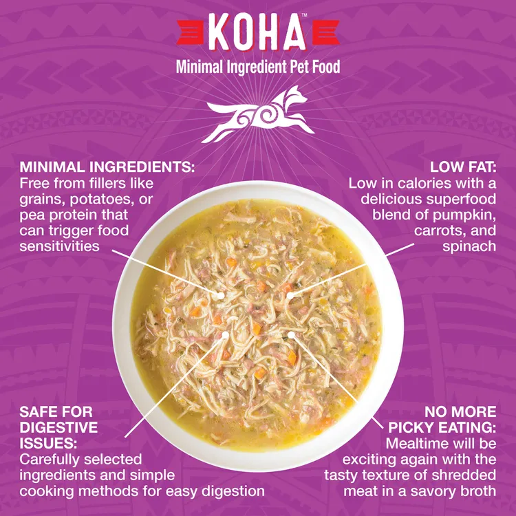 KOHA Pure Shreds Shredded Chicken Breast & Beef Entrée Canned Dog Food