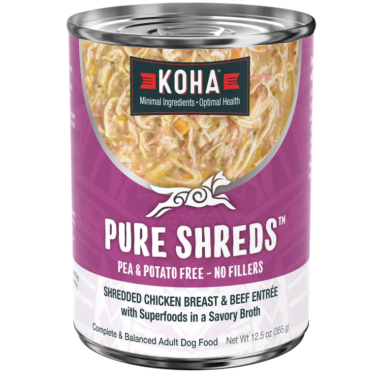 KOHA Pure Shreds Shredded Chicken Breast & Beef Entrée Canned Dog Food