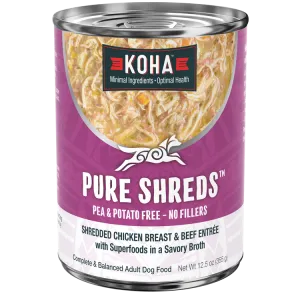 KOHA Pure Shreds Shredded Chicken Breast & Beef Entrée Canned Dog Food