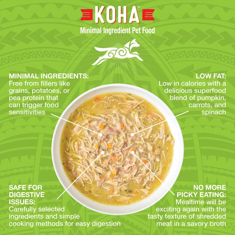 KOHA Pure Shreds Shredded Chicken Breast & Duck Entrée Canned Dog Food