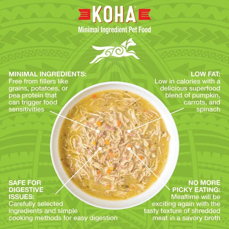 KOHA Pure Shreds Shredded Chicken Breast & Duck Entrée Canned Dog Food