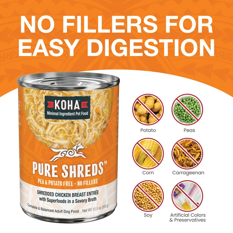 KOHA Pure Shreds Shredded Chicken Breast Entrée Canned Dog Food
