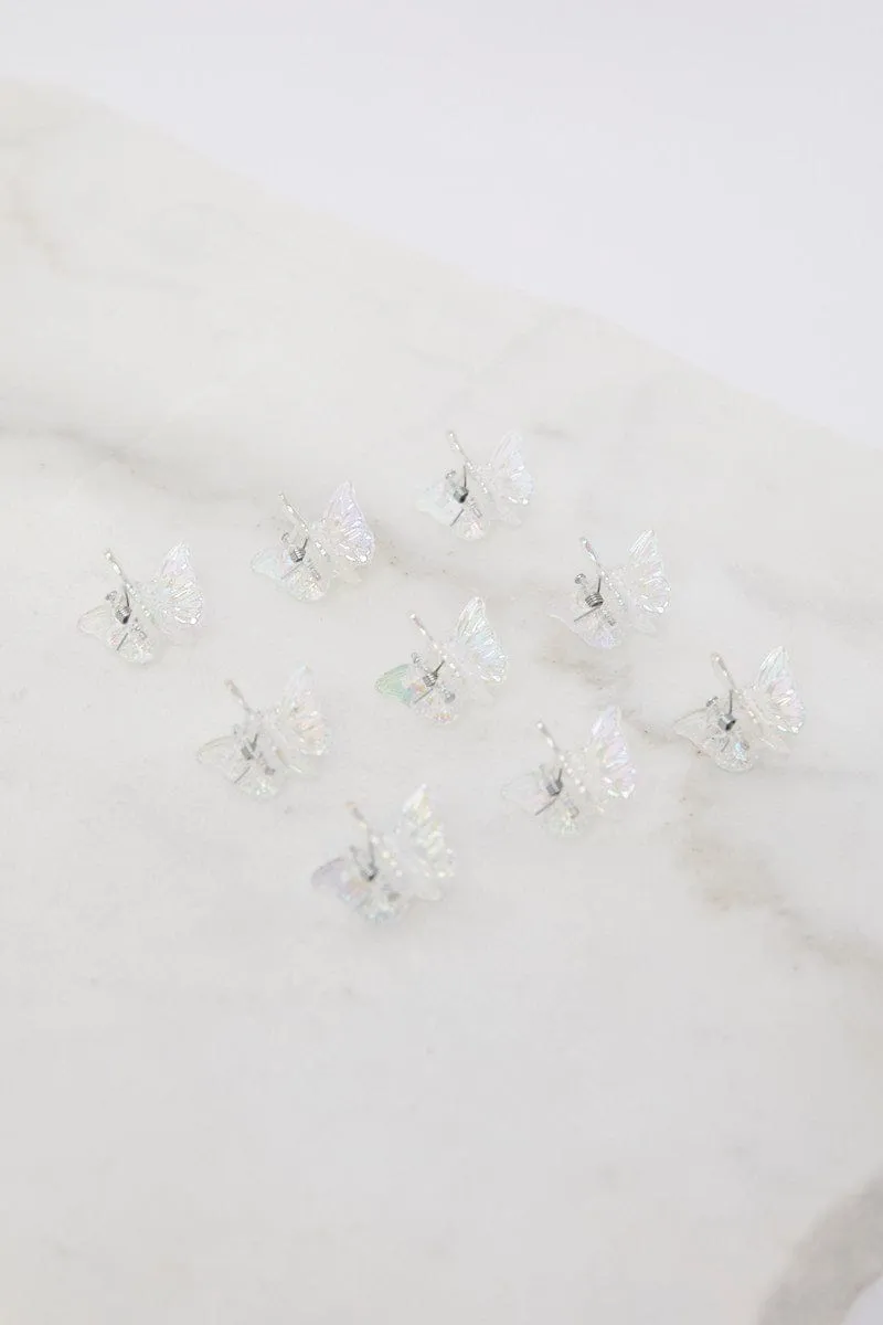 Metallic 9 Pack Mini Butterfly Claw Clips