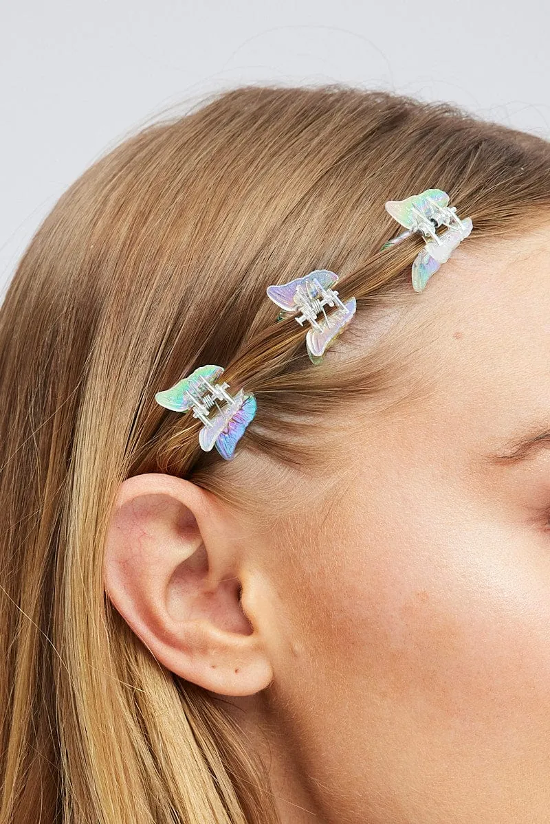 Metallic 9 Pack Mini Butterfly Claw Clips