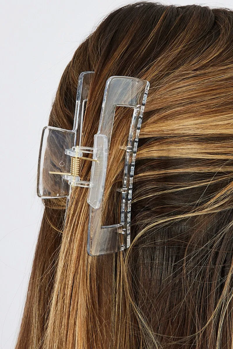 Metallic Rectangle Claw Clip
