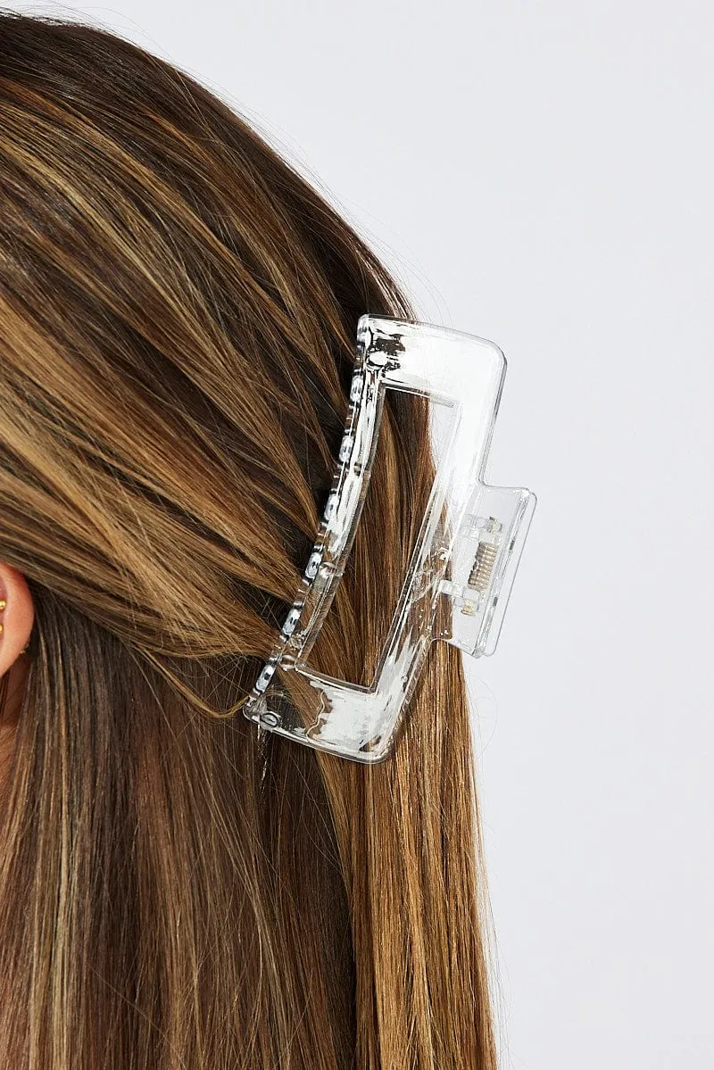 Metallic Rectangle Claw Clip