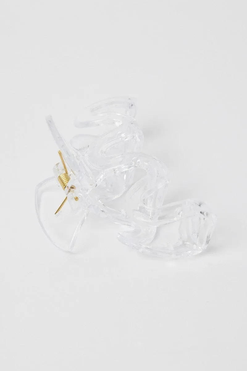 Metallic Wave Shaped Hair Claw Clip