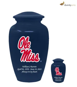 Mississippi Ole Miss Rebels Blue Collegiate Memorial Cremation Urn
