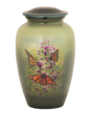 Monarch Butterfly Hand Painted Cremation Urn