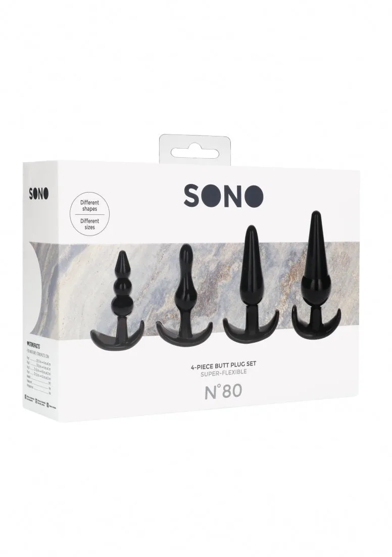 No. 80 - 4-piece Butt Plug Set - Black