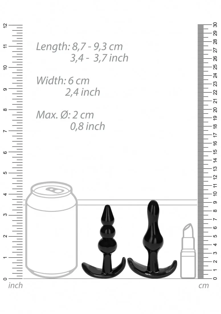 No. 80 - 4-piece Butt Plug Set - Black