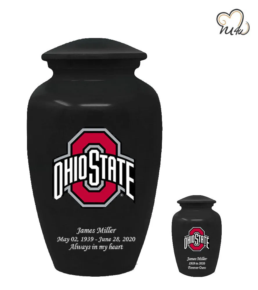 Ohio State University Buckeyes College Cremation Urn - Black