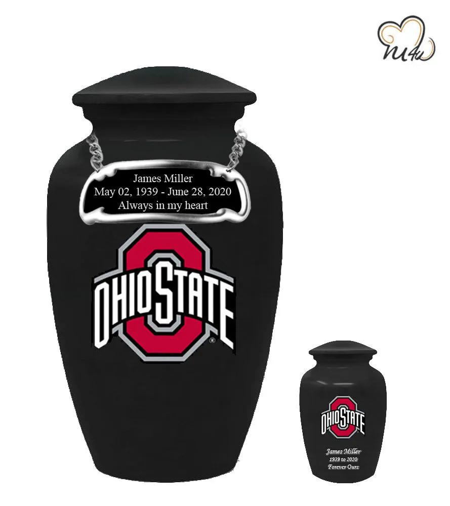 Ohio State University Buckeyes College Cremation Urn - Black