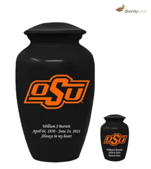 Oklahoma State University Cowboys Black Memorial Cremation Urn