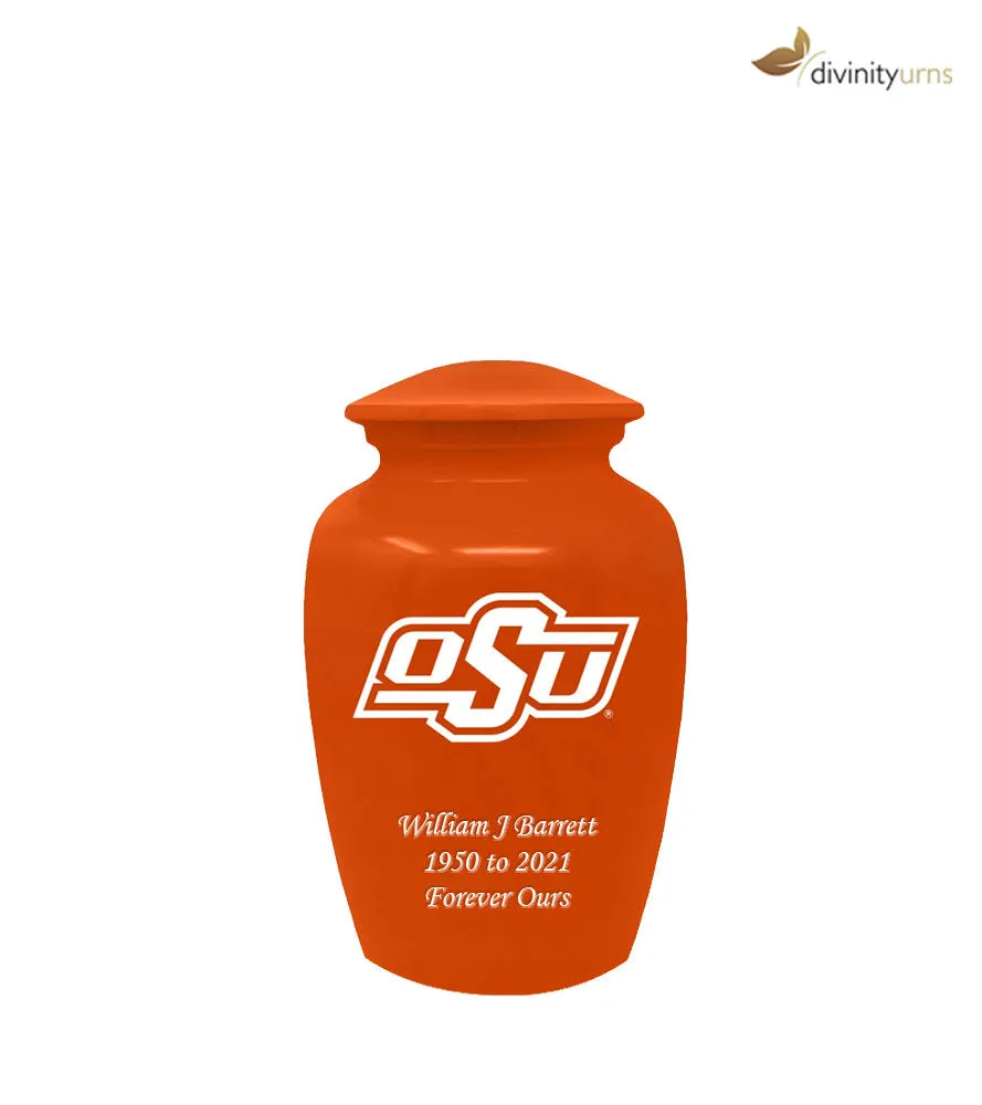 Oklahoma State University Cowboys Orange Memorial Cremation Urn