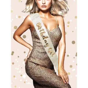 OMG International - Birthday Girl Party Sash (Gold)
