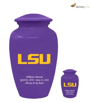 Purple Louisiana State University Tigers Memorial Cremation Urn