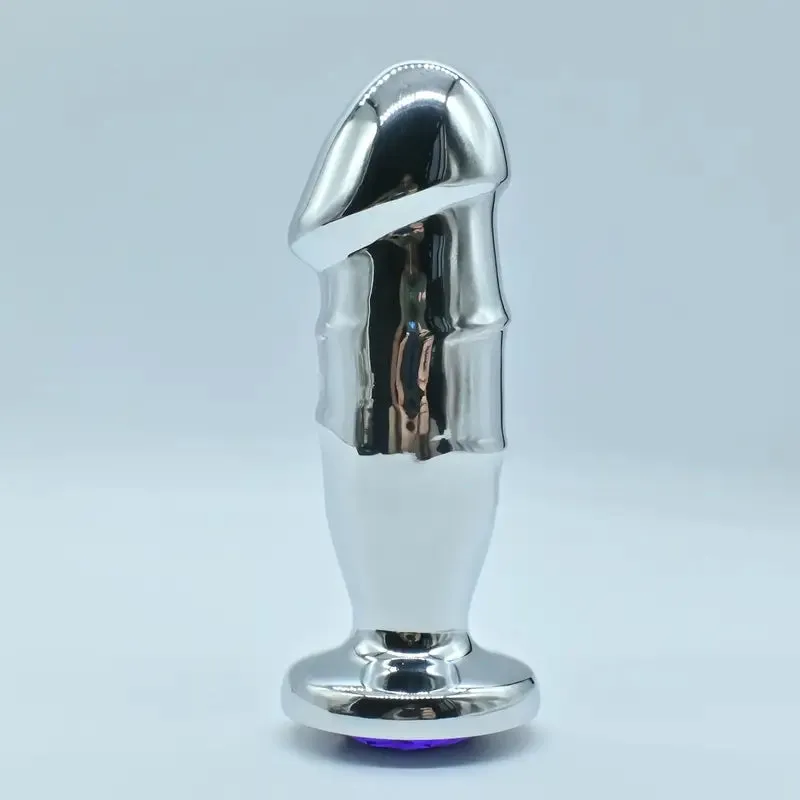 Realistic Golden-colored Metal Anal Plug Suitable For Both Men Women