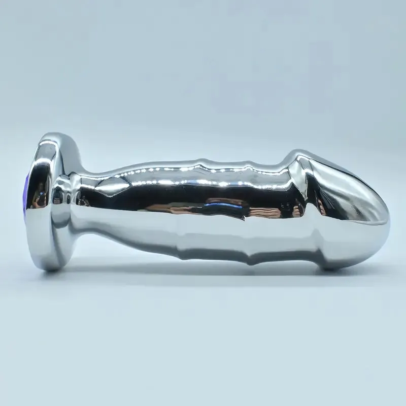 Realistic Golden-colored Metal Anal Plug Suitable For Both Men Women