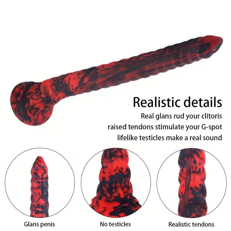 Realistic Long Anal Plug Silicone Snake-Shaped G-Spot Stimulator