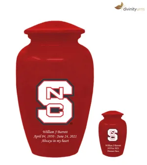 Red North Carolina State Wolfpack Collegiate Cremation Urn