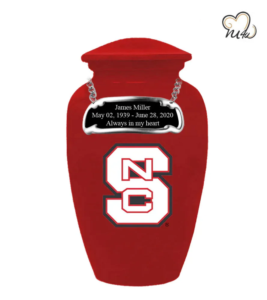 Red North Carolina State Wolfpack University College Cremation Urn