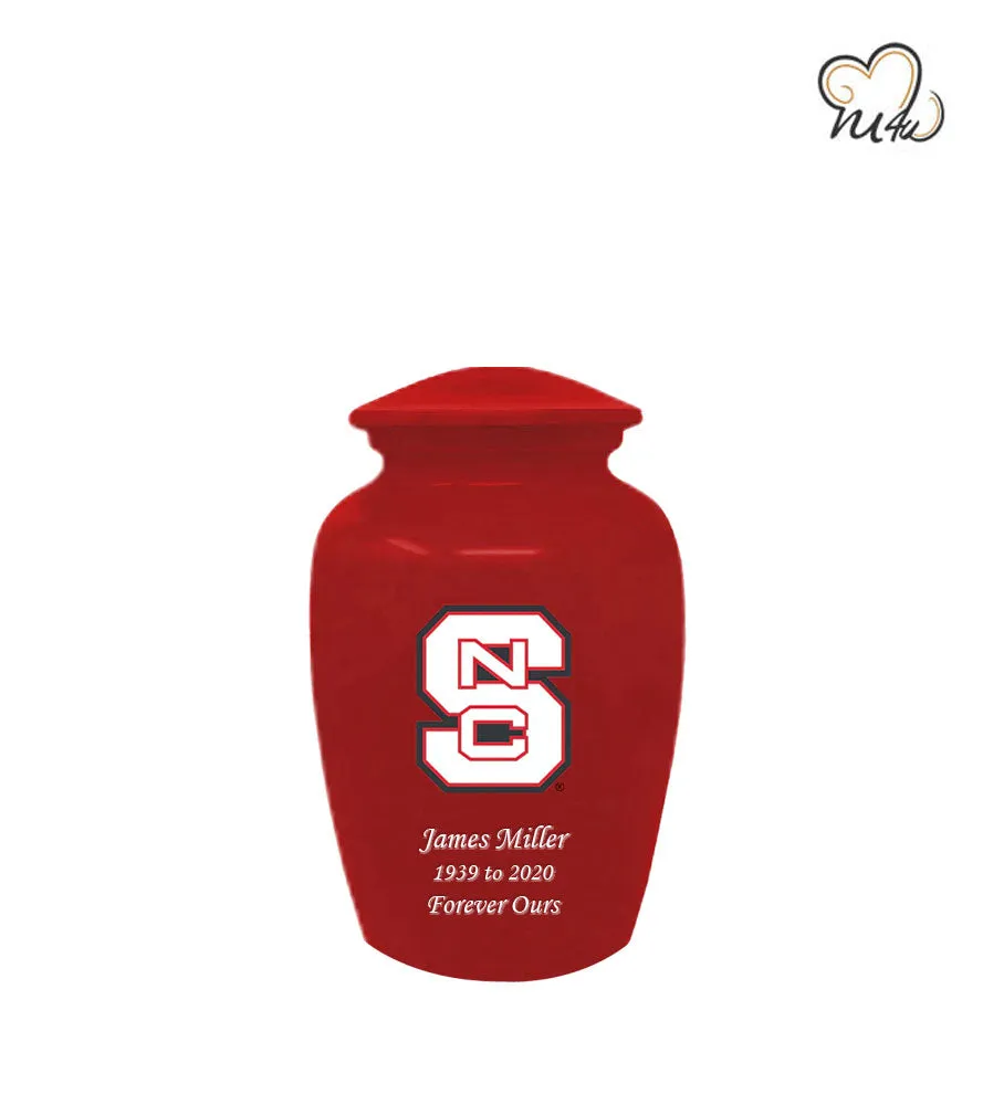 Red North Carolina State Wolfpack University College Cremation Urn