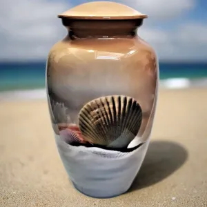 Seashell Serenity, Beach Themed Cremation Urn