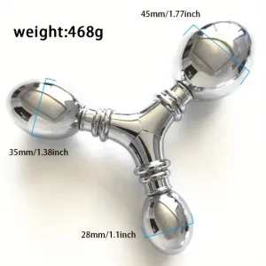 Tri-Ball G-Spot Anal Plug Stimulator Metallic Detachable Adult Sex Toy