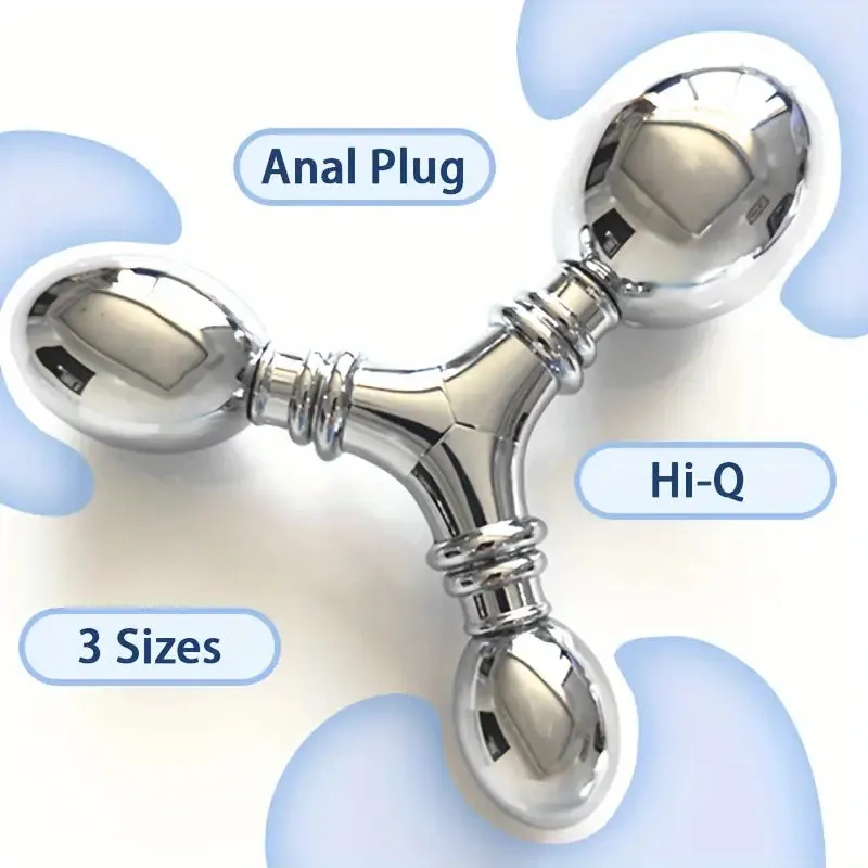 Tri-Ball G-Spot Anal Plug Stimulator Metallic Detachable Adult Sex Toy