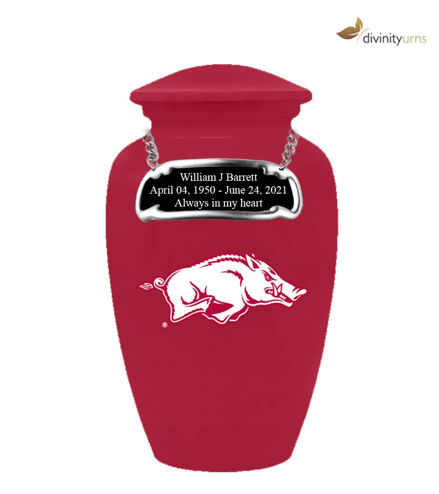 University of Arkansas Razorbacks Memorial Cremation Urn