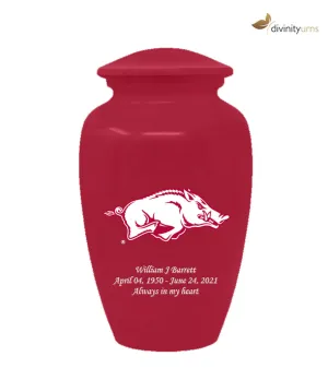 University of Arkansas Razorbacks Memorial Cremation Urn
