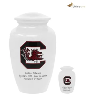 University of South Carolina Gamecocks White Memorial Cremation Urn