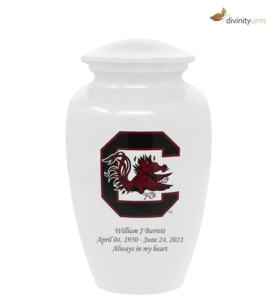 University of South Carolina Gamecocks White Memorial Cremation Urn