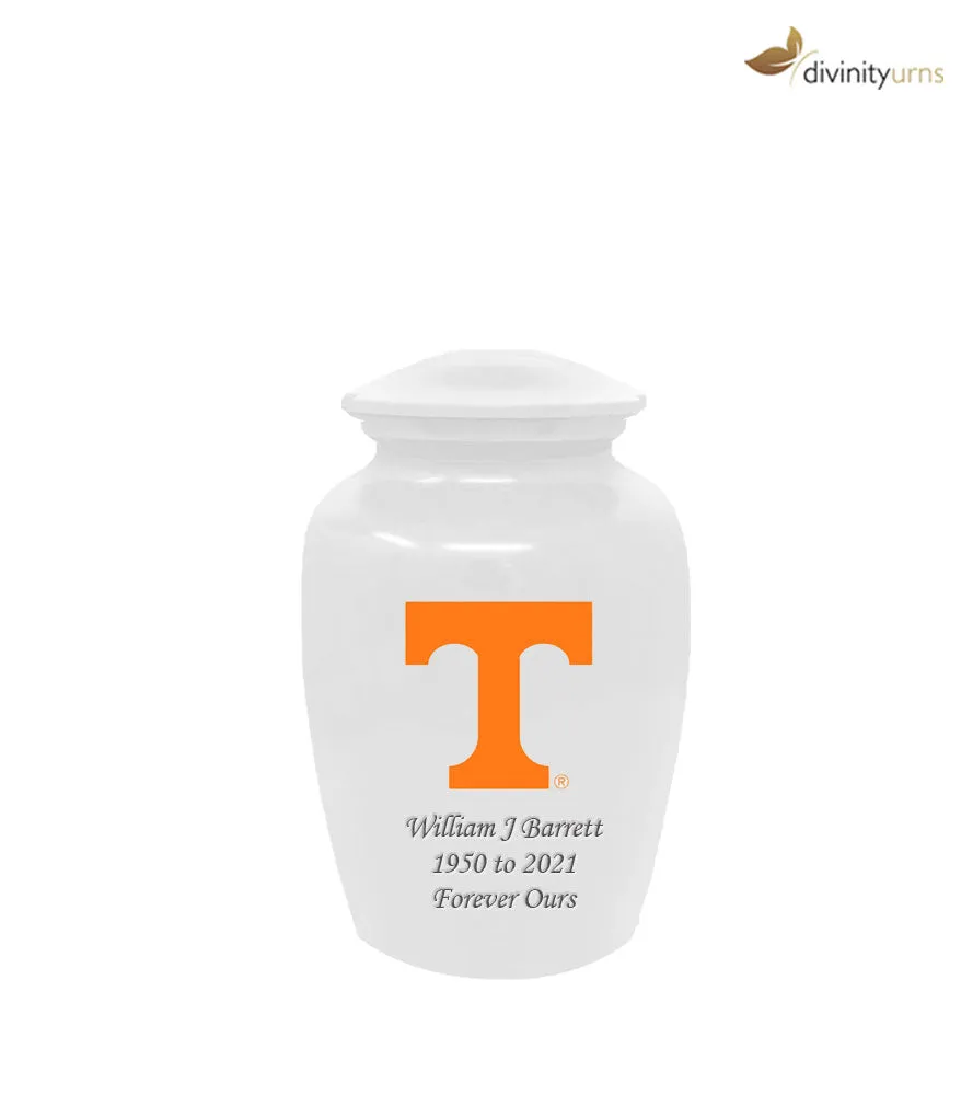 University of Tennessee Volunteers White Memorial Cremation Urn