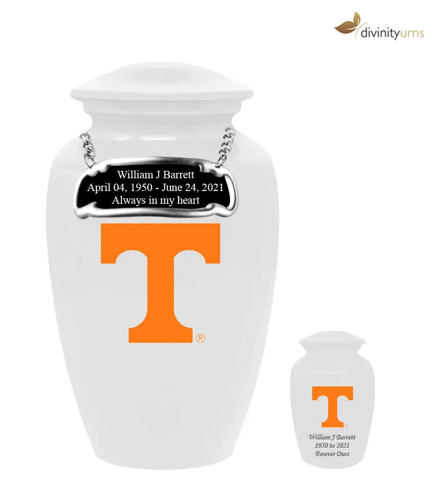 University of Tennessee Volunteers White Memorial Cremation Urn