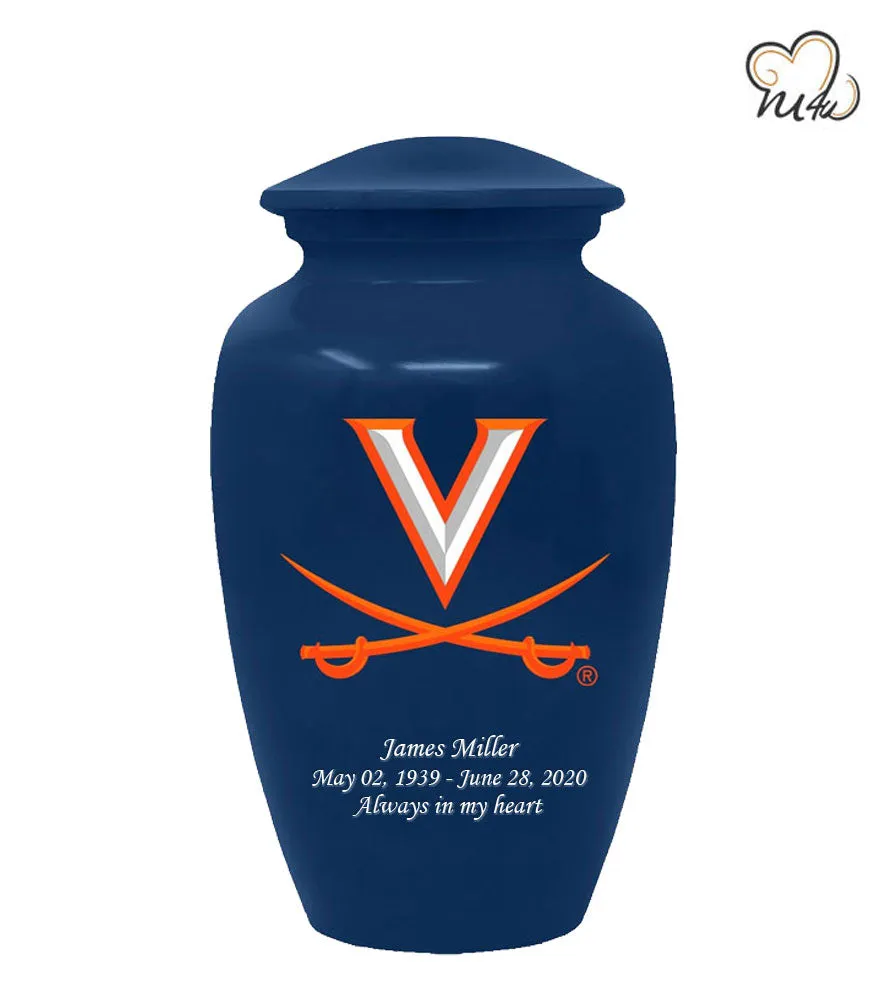 University of Virginia Cavaliers College Cremation Urn - Blue
