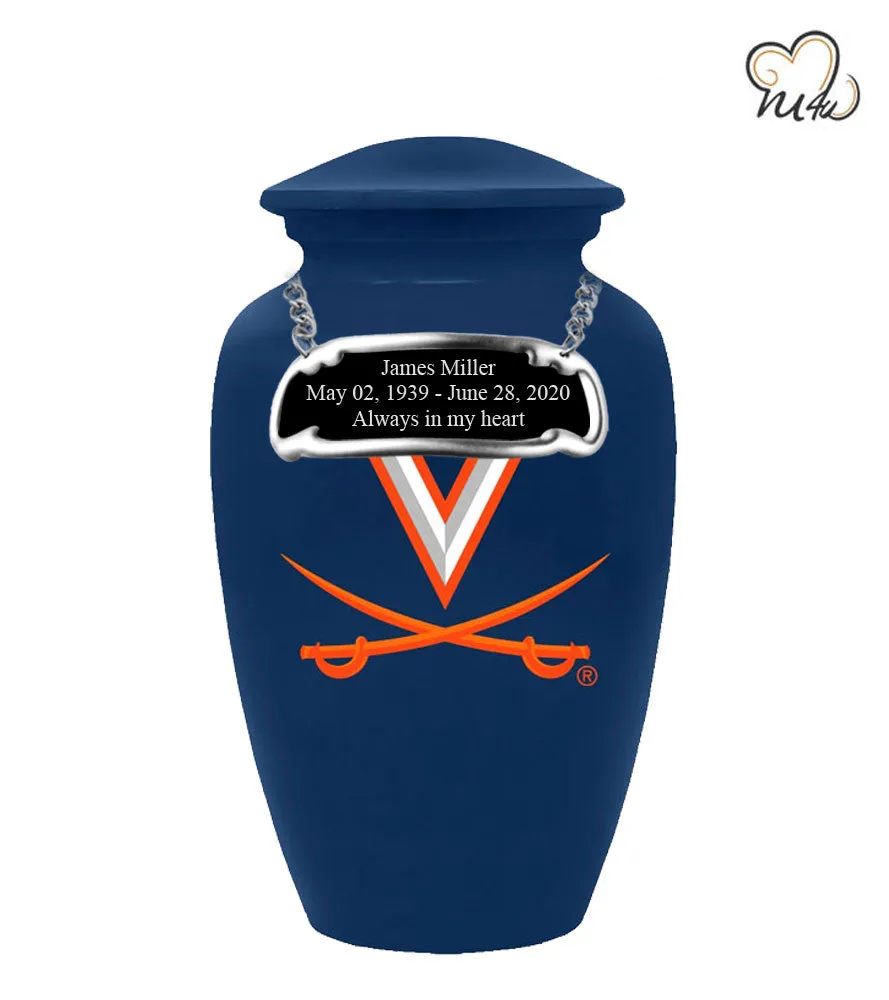University of Virginia Cavaliers College Cremation Urn - Blue