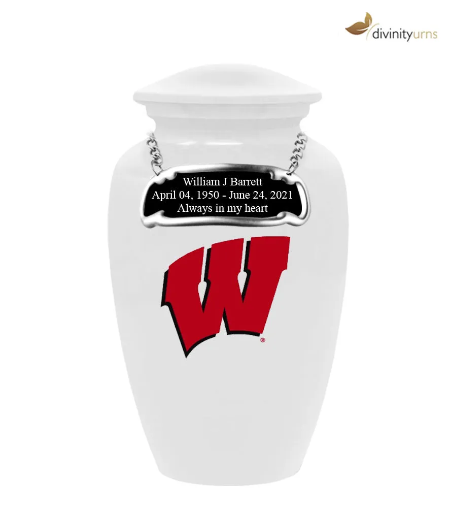 University of Wisconsin Badgers White Memorial Cremation Urn
