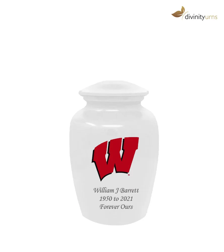 University of Wisconsin Badgers White Memorial Cremation Urn