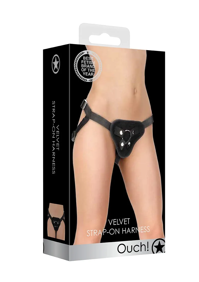 Velvet & Velcro Adjustable Harness With O-ring